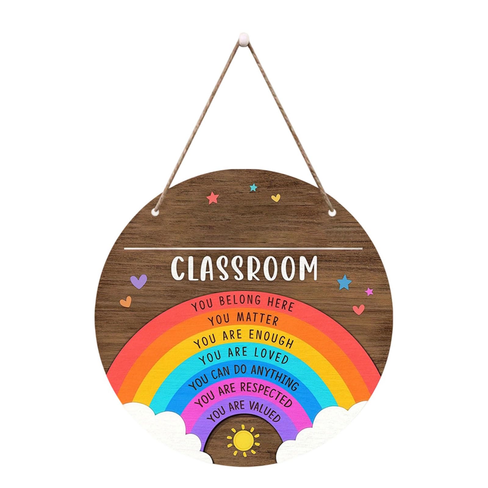 Tsophreniq Welcome Signs for Classroom Door Decorations Personality Teacher Name Doors Sign Teachers Hanger Sign Gift Teacher Name Hanger Signs