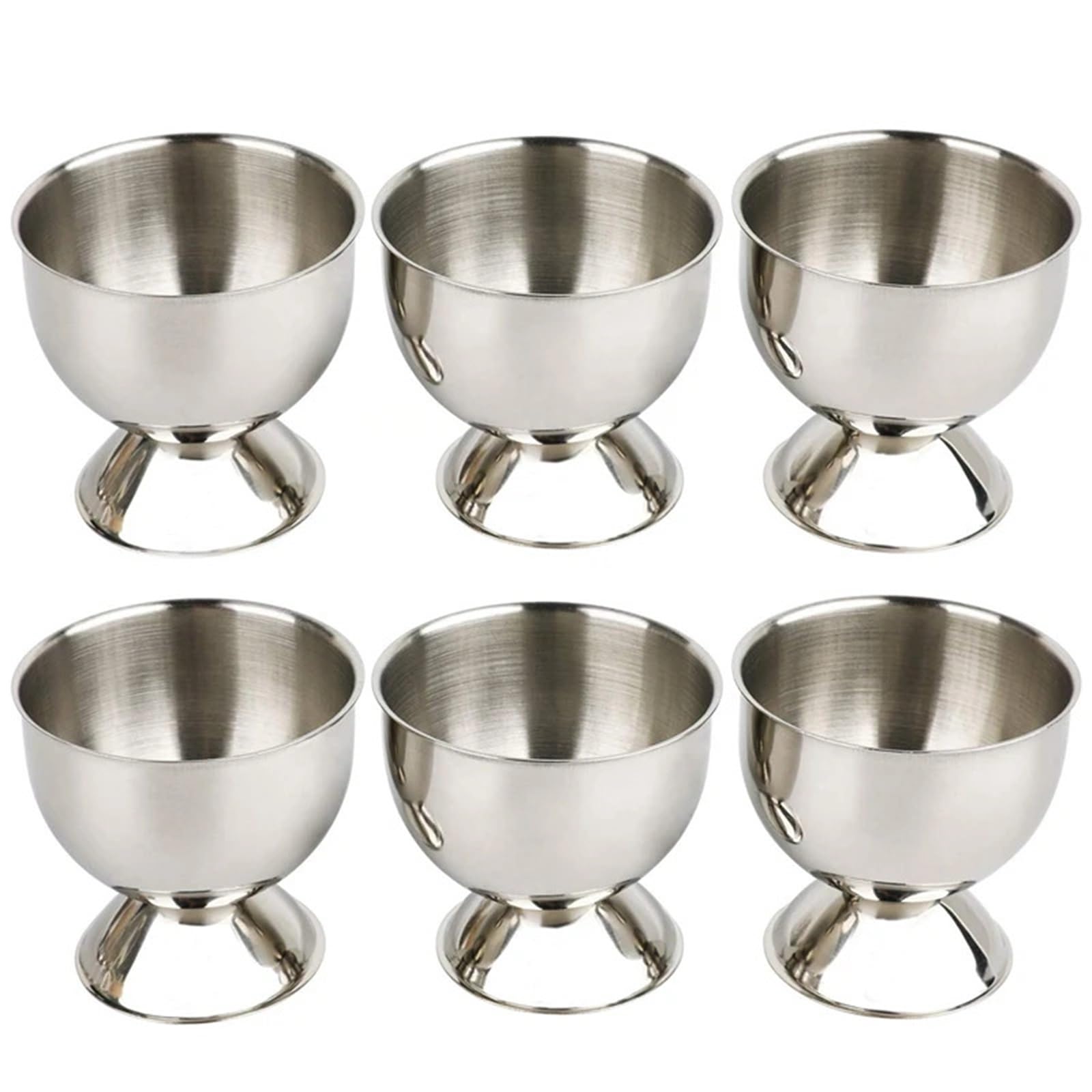 coquetiers, 6 ensembles, Plateau en acier inoxydable, support bouilli doux, peut ê