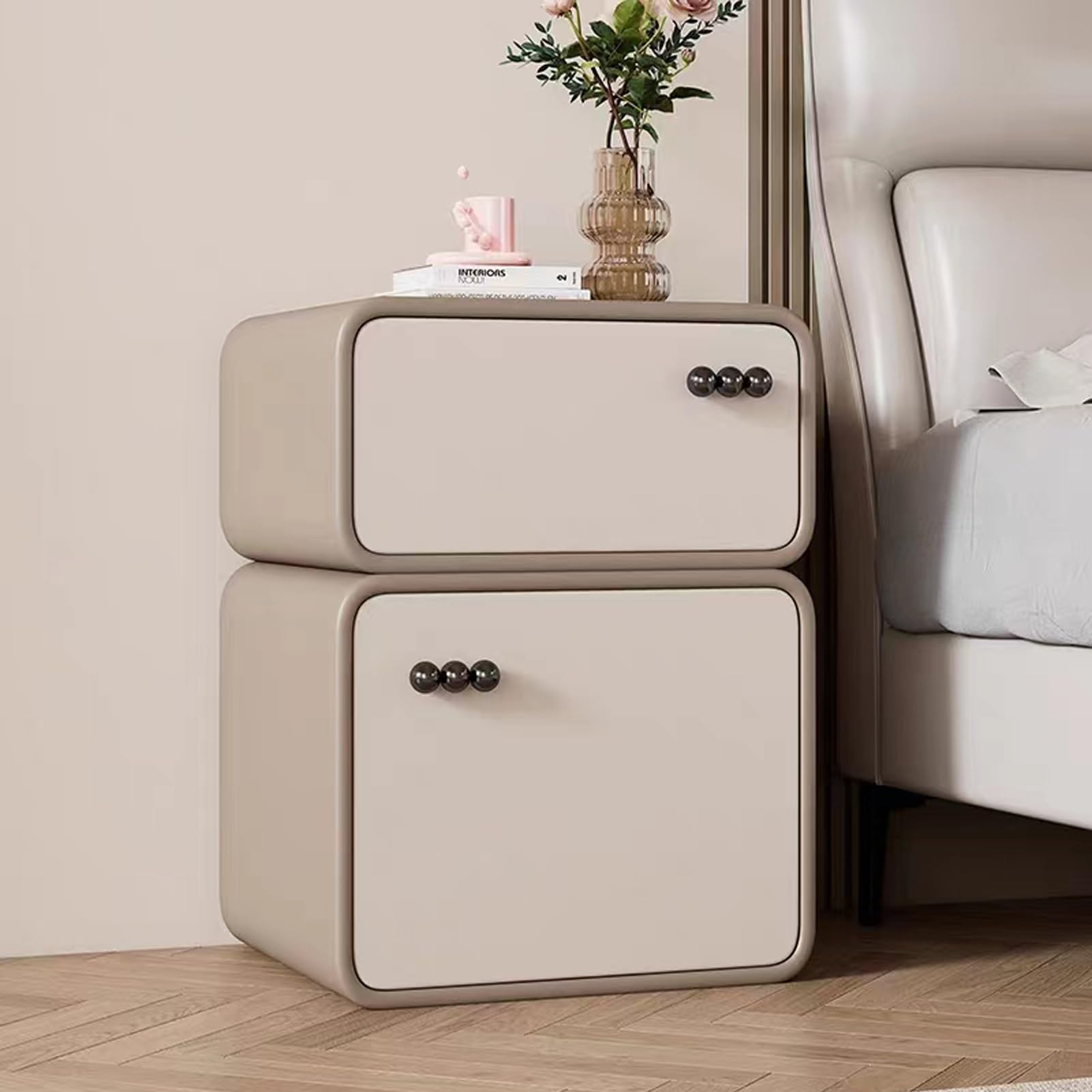 Table de chevet avec 2 tiroirs pour meuble d'appoint de lit et rangement de chambre