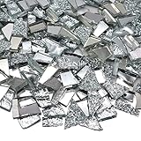 LITMIND Silver Mixed Irregular Glass Scraps Mosaic Tiles for Art Crafts, 9oz Value Pack Mosaic Making Supplies, Mosaic Kits for Adults