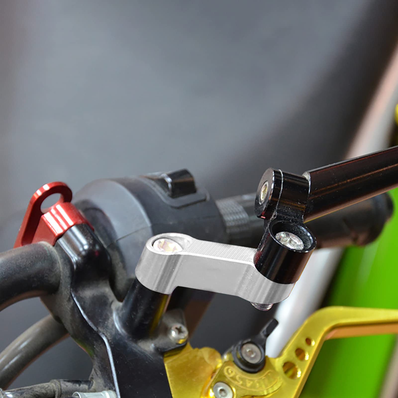 Larcele Prolunga per specchietto retrovisore moto, 10 mm, 8 mm, supporto per specchietto retrovisore moto, supporto per aumento dello specchietto retrovisore MT/YSZ-01 multistrada (argento)