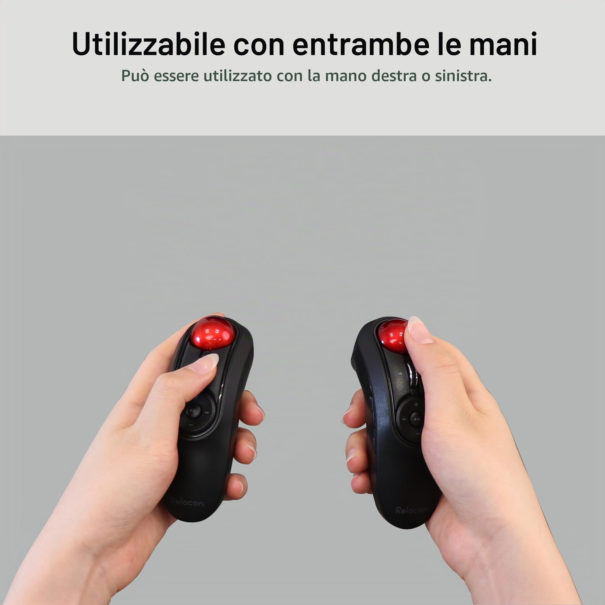 Elecom Mouse trackball portatile, Bluetooth, controllo ergonomico del pollice, ambidestrezza, sensore ottico a 10 pulsanti, compatibile per PC, laptop, Windows, Mac, iPad, Android, Relacon