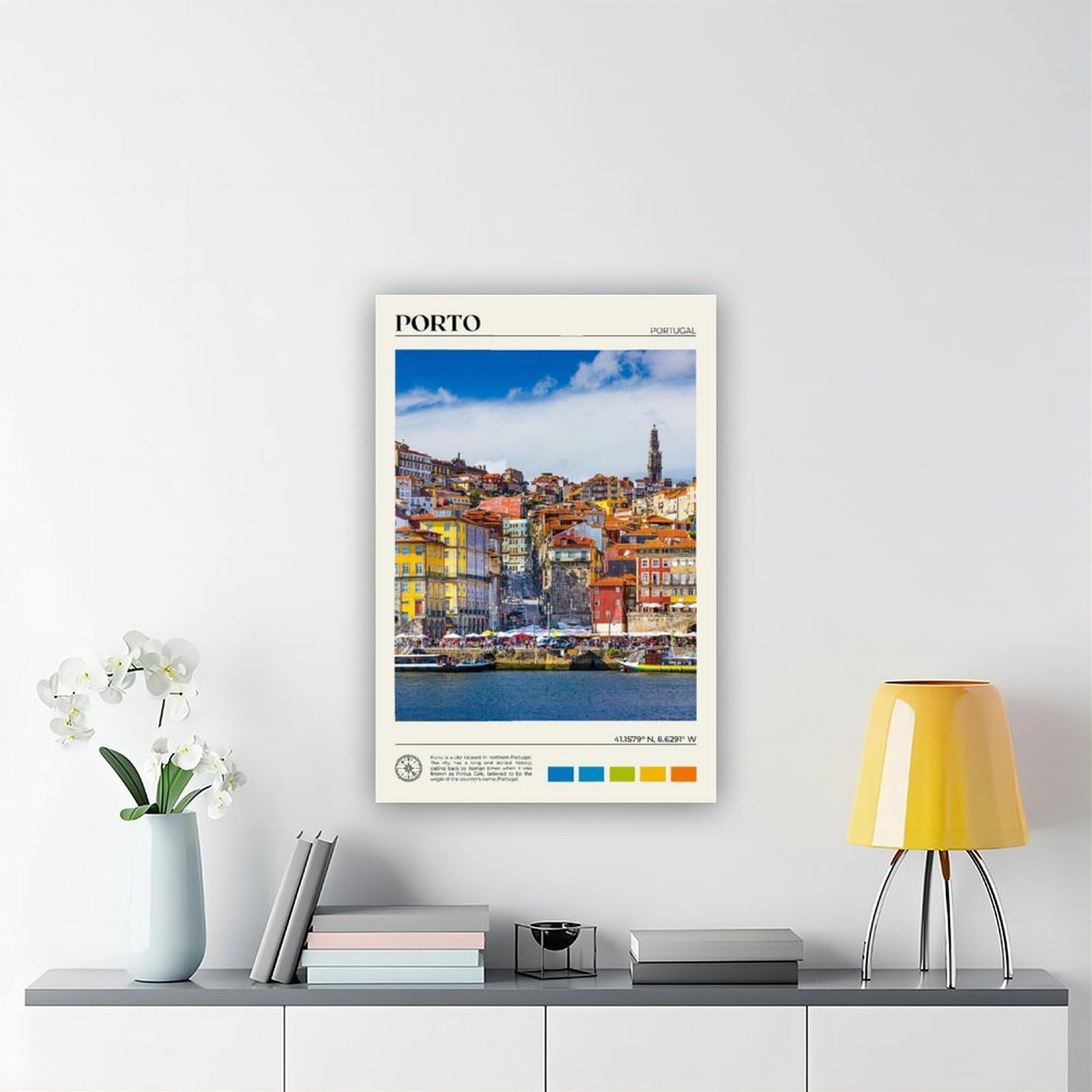 Echtes Foto, Poster, Kunstdruck auf Leinwand, Motiv: Porto, Dekoration für Schlafzimmer, Büro, Zimmer, Geschenk, 40,6 x 61 cm (L x B)