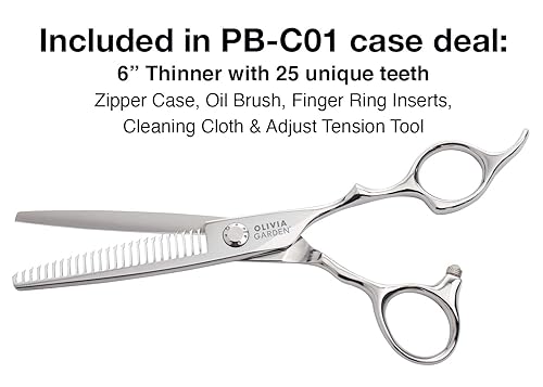 Miniatura 2 de Olivia Garden PerfectBlend intro case 6" más delgado contiene: PB-T25, pluma de aceite, paño de limpieza y estuche con cremallera