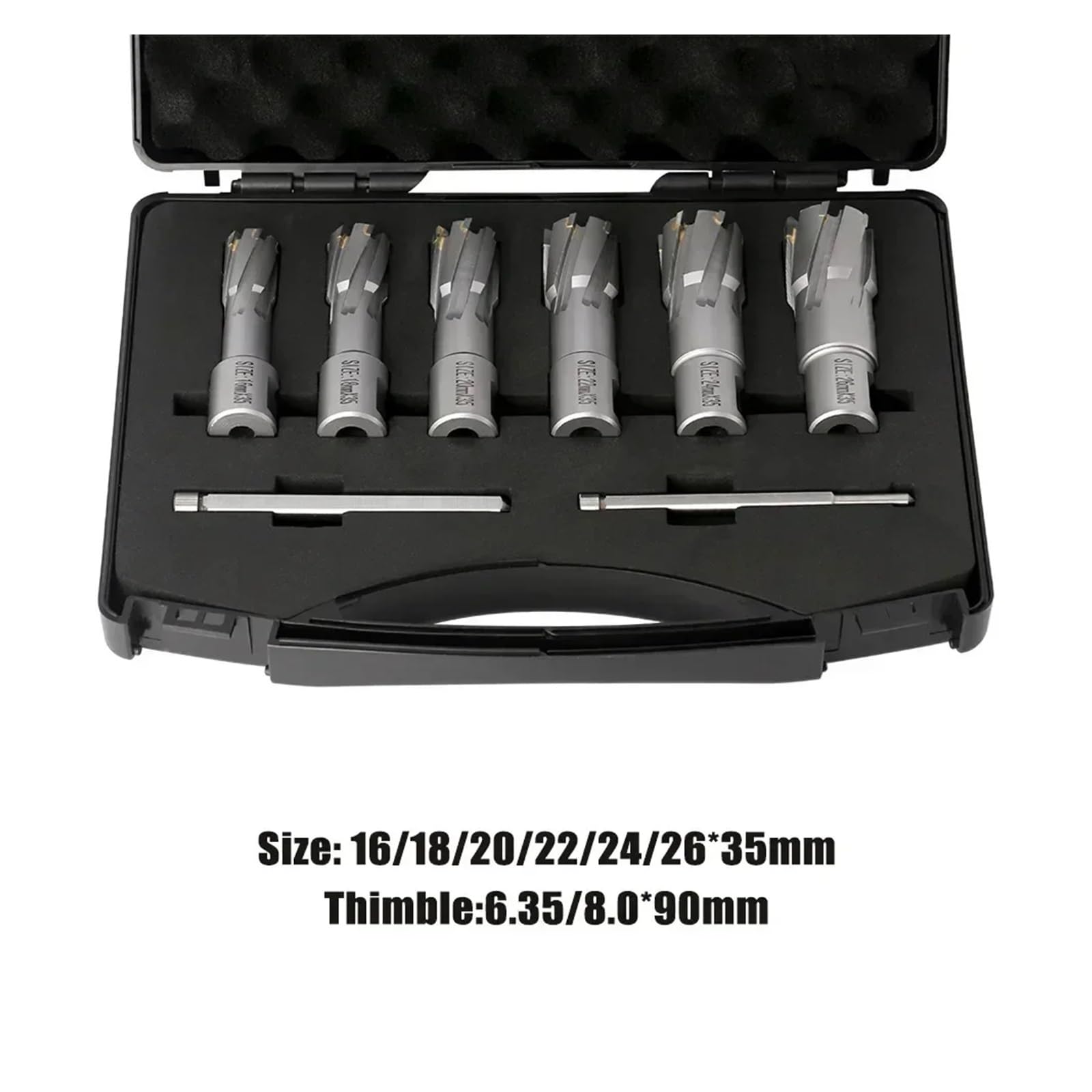 6 Pezzi 6-26 Mm * 35 Mm In Acciaio Inossidabile, Punte For Trapano A Corona Cava In Carburo, Set Di Frese A Tazza Anulari TCT For La Lavorazione Del Legno
