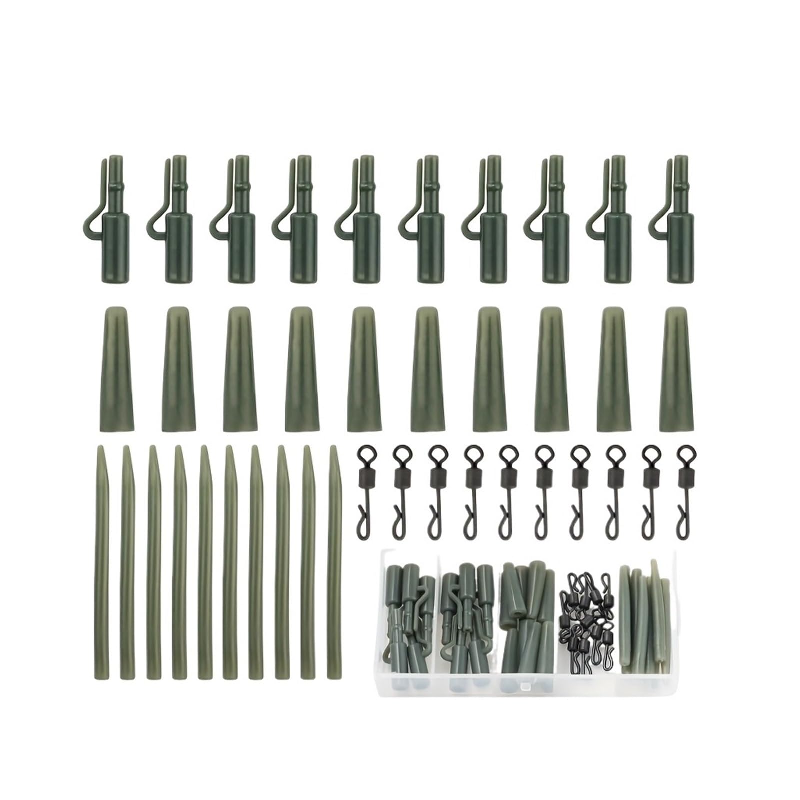 Générique Kit de Plate-Forme pêche à la Carpe européenne, 40 pièces, Manchons Anti-emmêlement, Accessoires pivotants