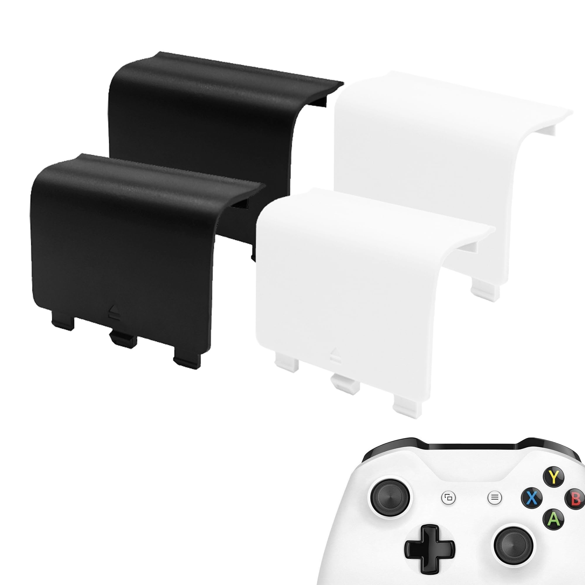 KELIFANG Replacement Battery Cover Door Compatible with Xbox One, One S, One X Controller, Battery Back Shell Repair Part Compatible with Xbox Wireless Controller (Black, White)