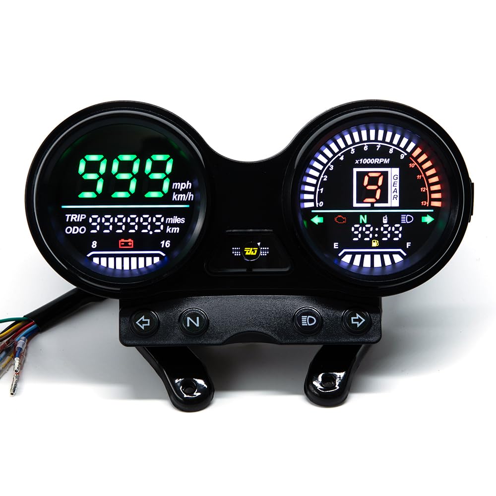 Universal Motorrad Digitaler Tachometer LED drehzahlmesser motorrad Hintergrundbeleuchtung Digital Kilometerzähler