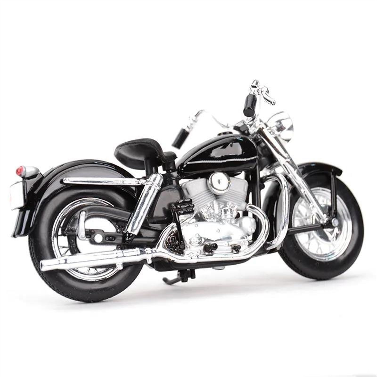 SEYXF Motorbike Toy 1/18 Motorcycle Model Simulation Alloy Toy for Harley for Davidson K 1952(Black- Silver)