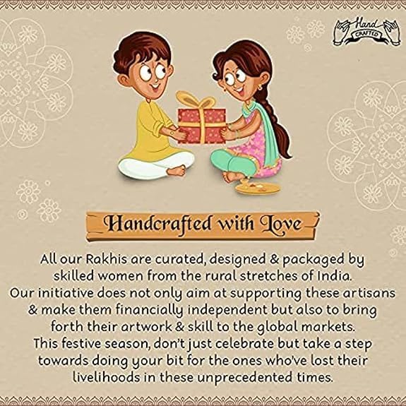 Image of I Jewels Enamel Evil Eye Apple Design Rakhi With Roli Chawal & Rakshabandhan Card for Bro /Brother /Bhai (R366)