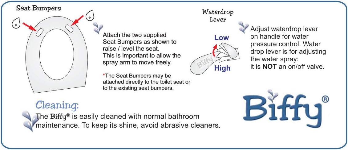 🔥 Biffy Bidet Universal: 8-STREAM NOZZLE SPRAY, Good Water Volume, Gentle, Highly Adjustable, Multi-Level Spray with Large Coverage Area, Wide Range of Controllable Positions and Water Pressure
