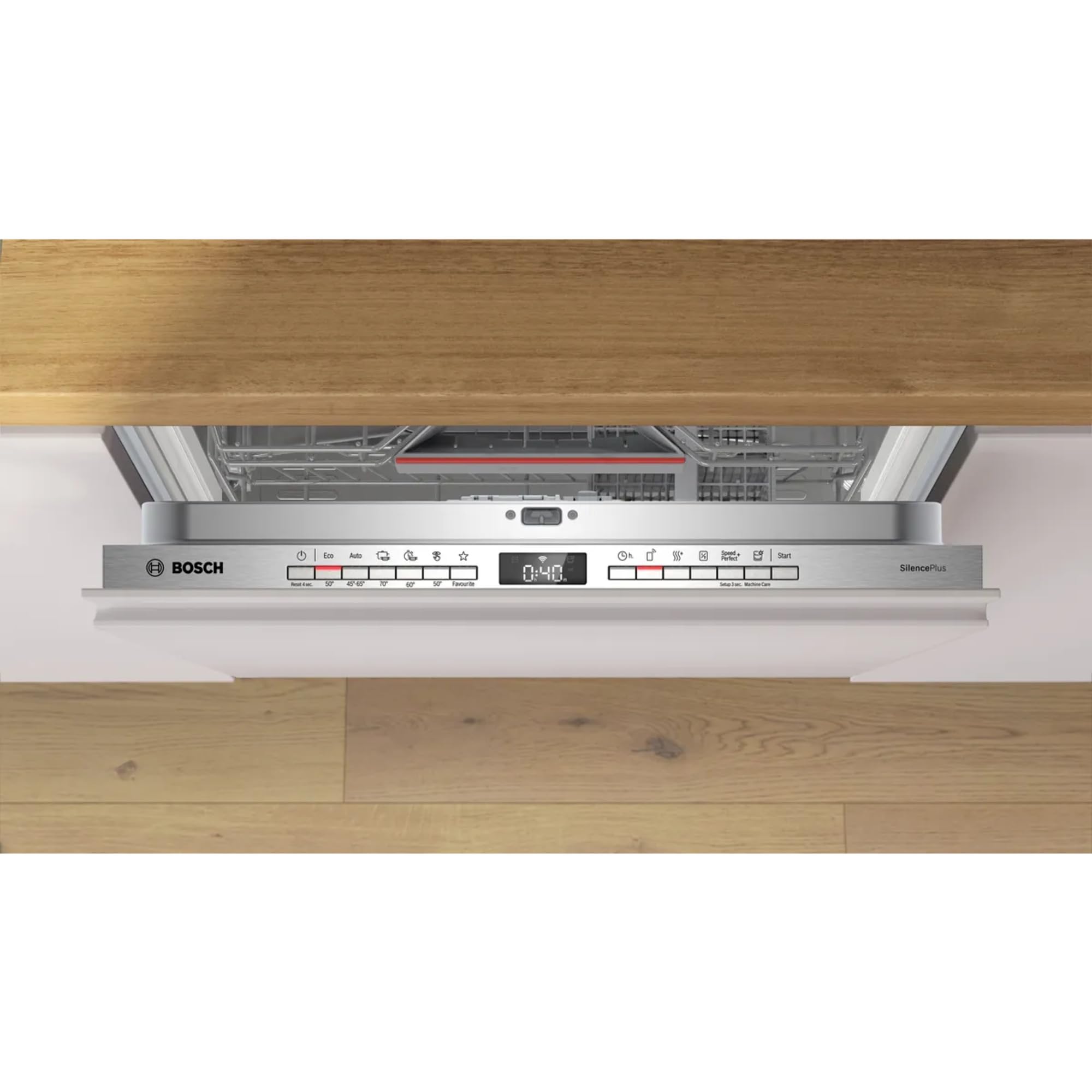 Bosch SMV4EAX28E, seria 4, inteligentna zmywarka do naczyń, w pełni zintegrowana, 60 cm, kosz na sztućce, zmywarka do naczyń, wyprodukowano w Niemczech, wyjątkowo cicha, ekstra suszenie, asystent