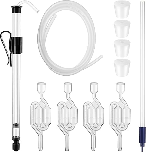 Saillong Sifón para elaboración de vino, bomba de sifón con 6 pies de tubo, varita de embotellado, abrazadera, esclusa de aire de burbujas y tapón
