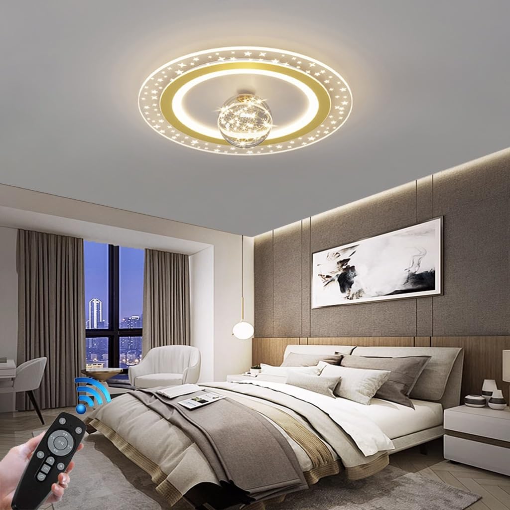 LYSDjia Ceiling lamp LED Modern Round dimmable Ceiling Light with Remote Control 100cm Large Living Room lamp Acrylic Personalized Design Lighting Suitable for Bedroom Office Hotel Kitchen Chandelier