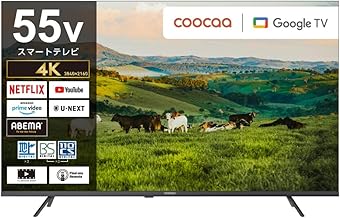 coocaa（クーカ） ドウシシャ スマートテレビ 4K 液晶 Google TV HDR10対応 Dolby Audio You Tube NETFLIX Prime videoブルーライト軽減 外付けHDD録画(裏番組録画) 55Y65 (55V型)