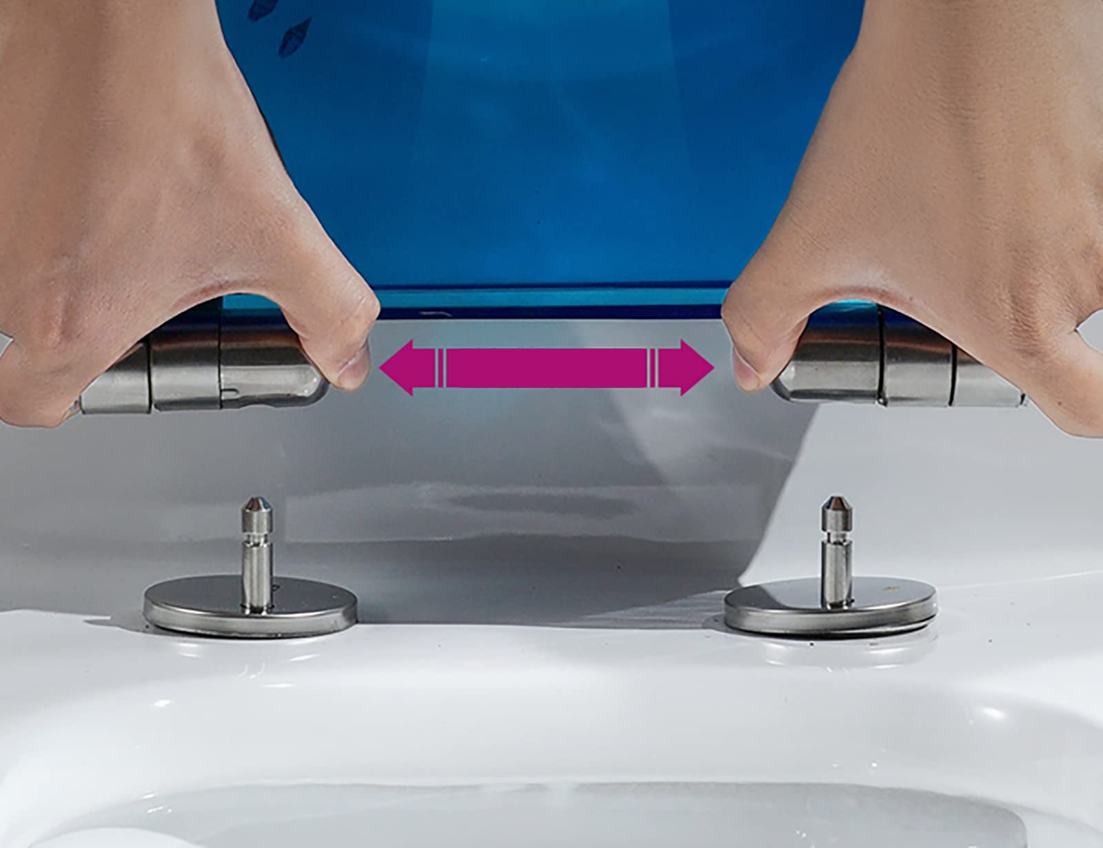 Transparenter WC-Sitz, Verdickte Soft Close EIN-Knopf-Schnellverschluss-WC-Abdeckung, Top-Installation Geeignet Für Familienbadezimmer(Color:B)
