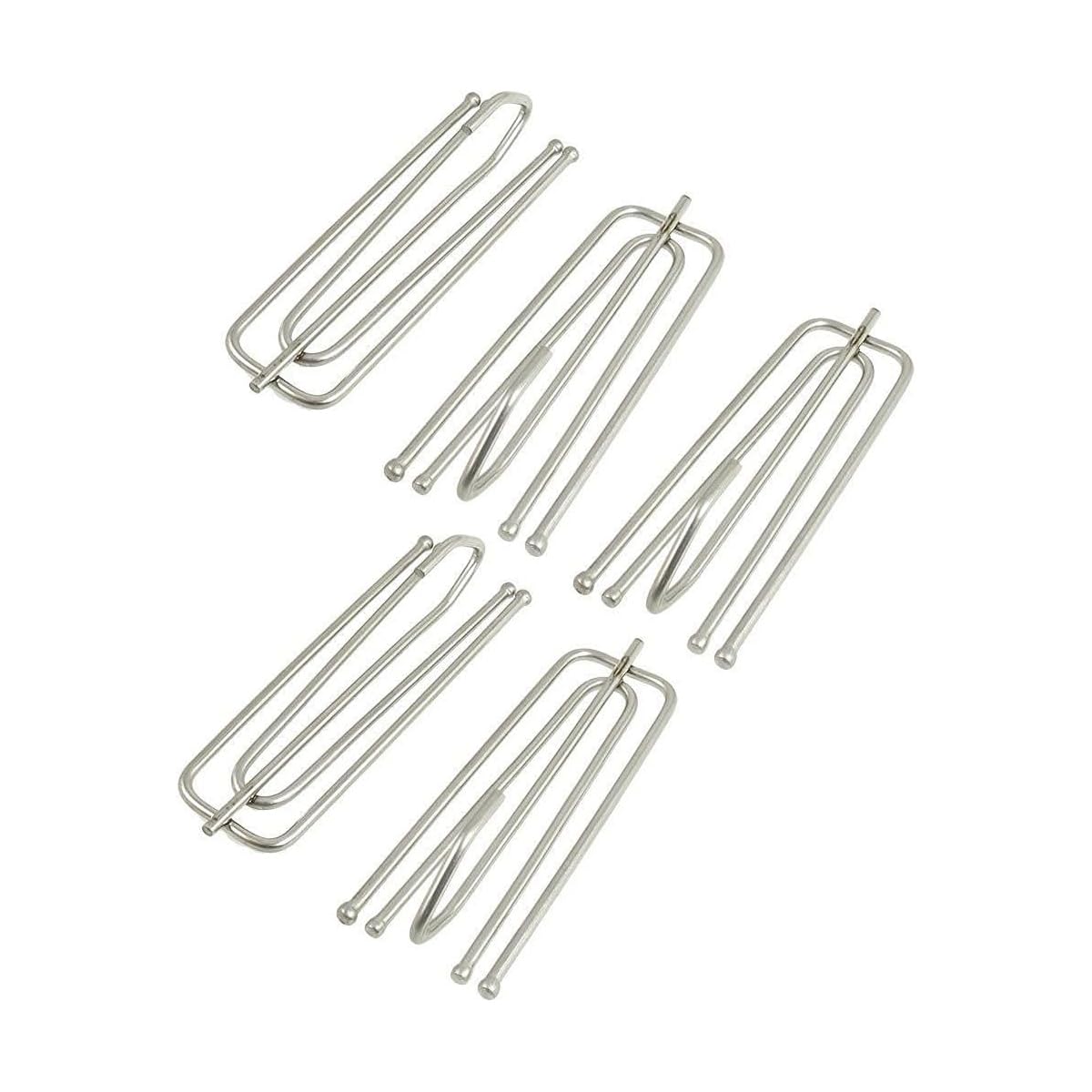 Homeimprove Silver Metal Pinch Pleat Prong Curtain Hooks Pins Galvanised Curtain Tape Hooks Pins Metal Drapery Pin Hooks For Windows Curtains Door Curtain And Shower Curtain Pack Of 20.