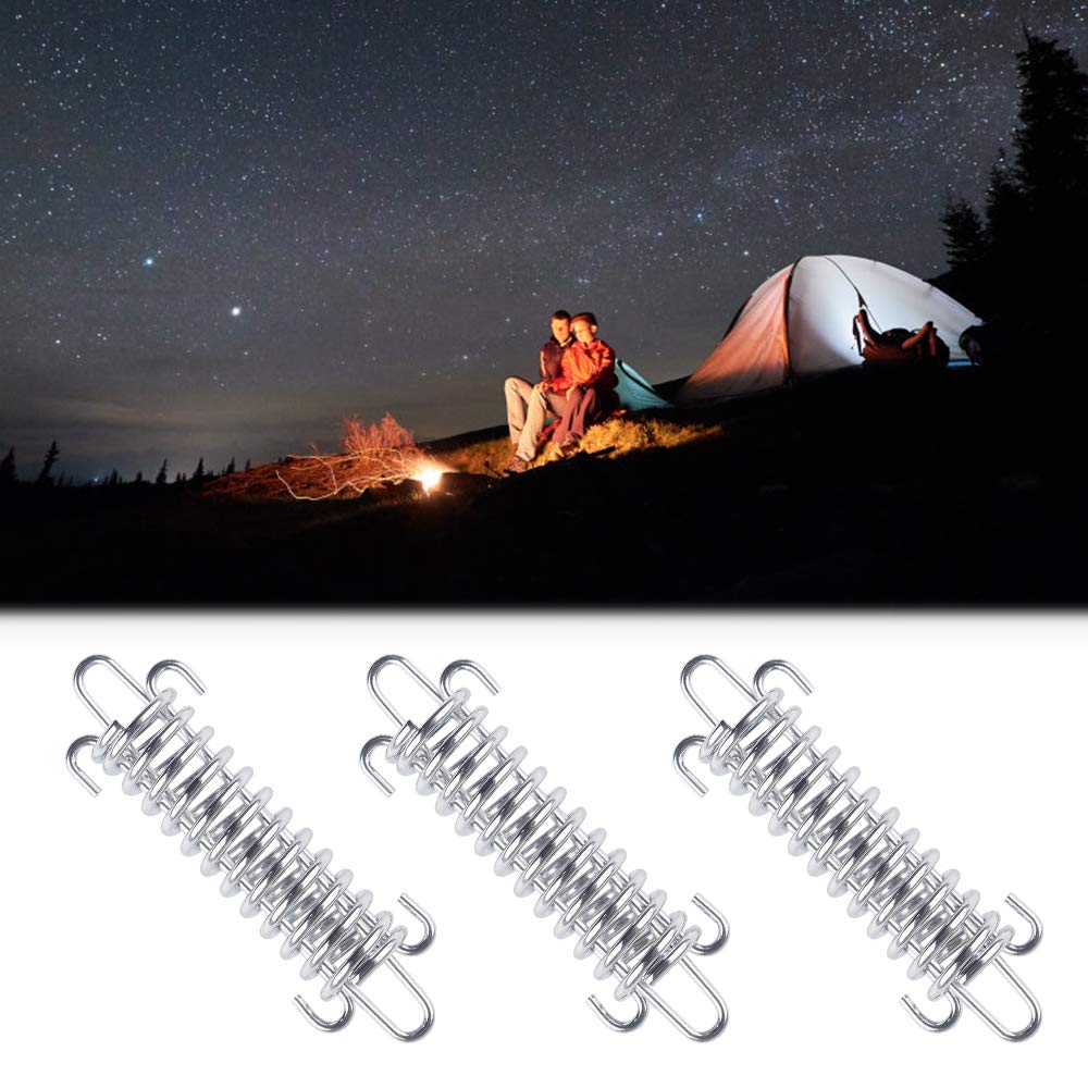 10 Pezzi Fibbia a Molla Tenda da Campeggio Gancio a Molla Tensione Tenditore a Molla per Tende Campeggio all’Aperto Escursione di Campeggio da Viaggio