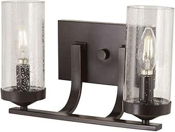 Minka Lavery Wall Light Fixtures 4652-579 Elyton Bath Vanity Lighting, 2-Light 120 Watts, Downton Bronze