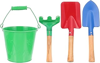 LUOZZY Kids Gardening Tools Spoon Fork Trowel Water Bucket Set Summer Seaside Plaything Digging Sand Toys - Green