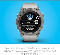 Vista 5 de Garmin Fenix 7X Pro Sapphire Solar, reloj inteligente GPS multideportivo, linterna integrada, carga solar, titanio con banda gris nieblanaranja