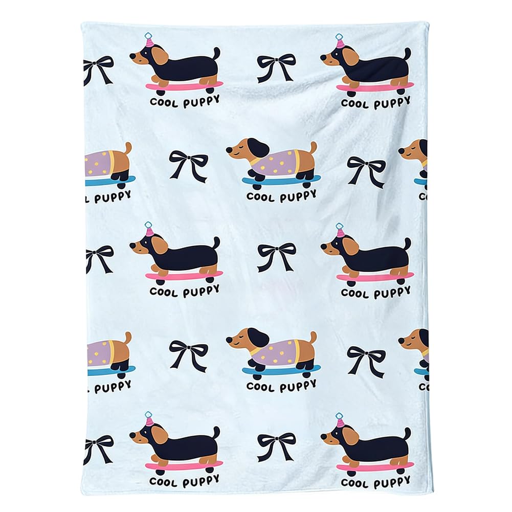 Manta de Franela,Mantas Dachshund,Manta de Perro Salchicha,Linda Decoración de Sofá,Regalo para Amantes de los Perros,para Hogar, Cama, Sofá, Todas Las Estaciones