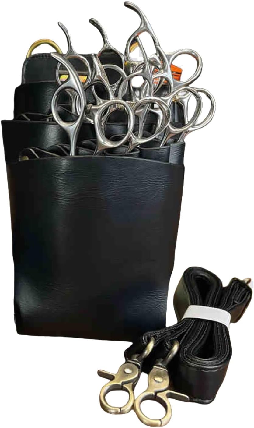 Hairstylist Scissors Bag,Genuine Leather Hairdressing Barber Session Scissor Holster Pouch Hairdresser Equipment Barbering Waist Belt Tool