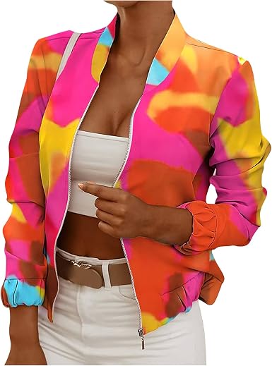Amazon.com: 2021 Chaqueta tipo blazer para mujer, con estampado de moda de  otoño e invierno, ligera, informal, para el trabajo, oficina, con  cremallera, ajuste delgado, Cardiga : Deportes y Actividades al Aire