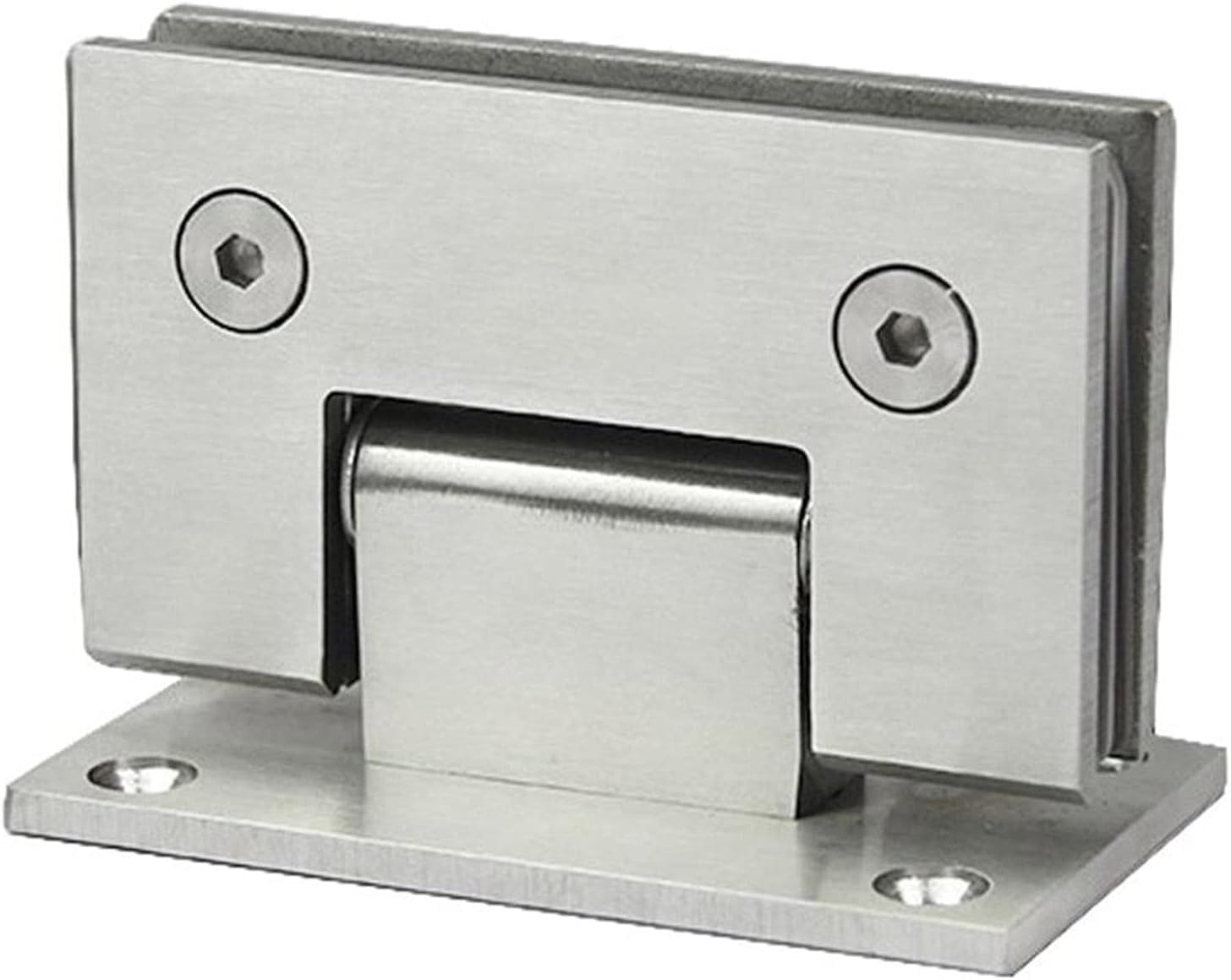 Kuayeocf Silver Hinges Bathroom Clip Shower Room Glass Door Frameless Hinge 90 Degree Flat