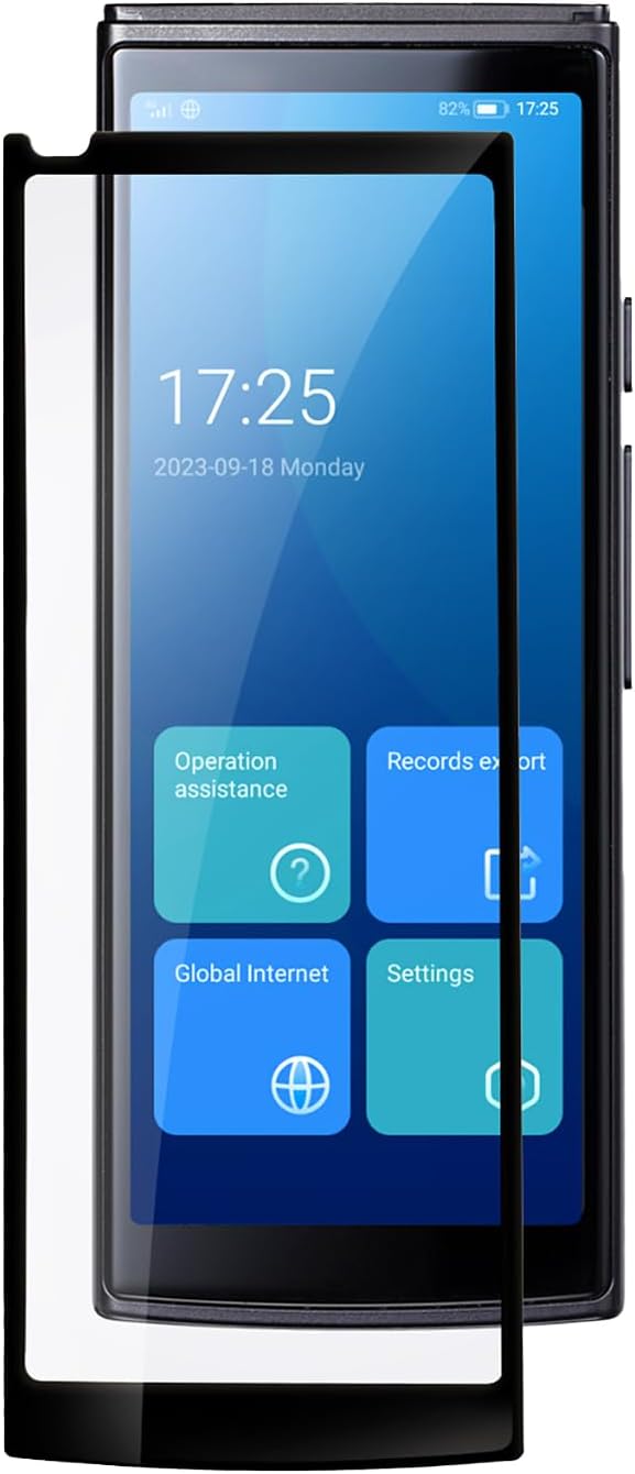 Language Translator Device with 1Pack Screen Protector for Translator 2, Two-Way Instant Voice Translator for 108 Languages,5 Inches Full Coverage Tempered Glass Film