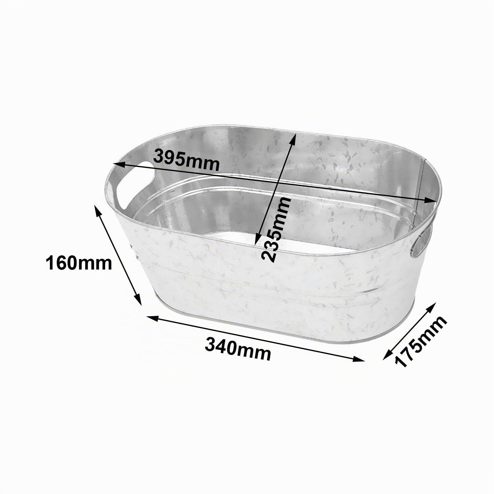 galvanizada para bebidas,Cubo galvanizado para enfriar cerveza, champán y cócteles, ovalada de metal de acero galvanizado para enfriar