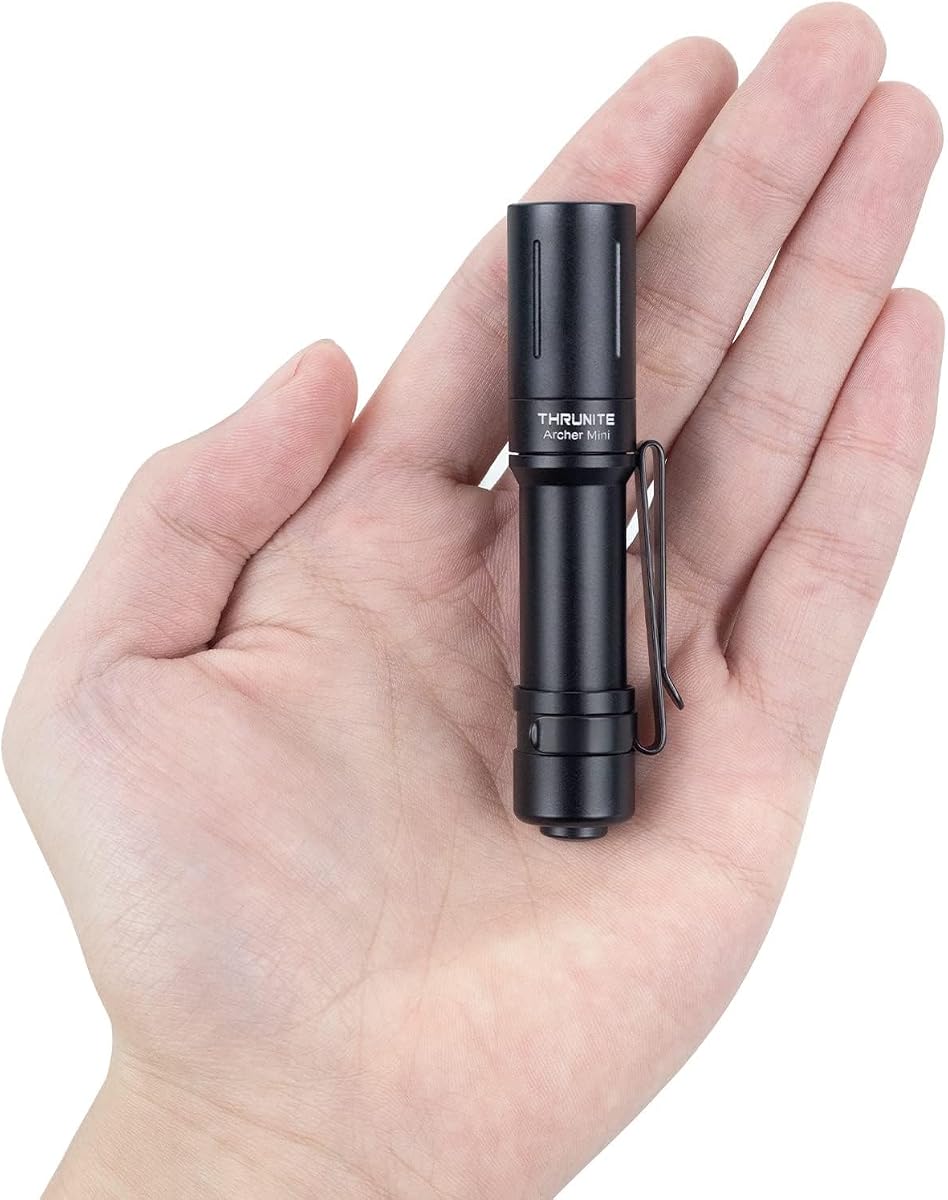 ThruNite Archer Mini EDC linterna, linternas de bolsillo recargables USB-C 405 lúmenes, mini linterna impermeable IPX8 con clip para transporte diario, inspección y uso de emergencia