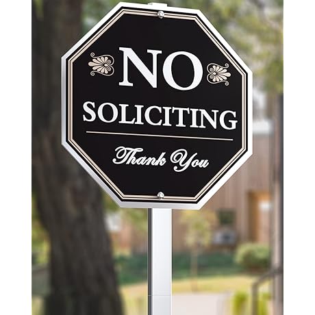 No Soliciting Signs, Protect Your Home with Our Sturdy Aluminum, No Soliciting...