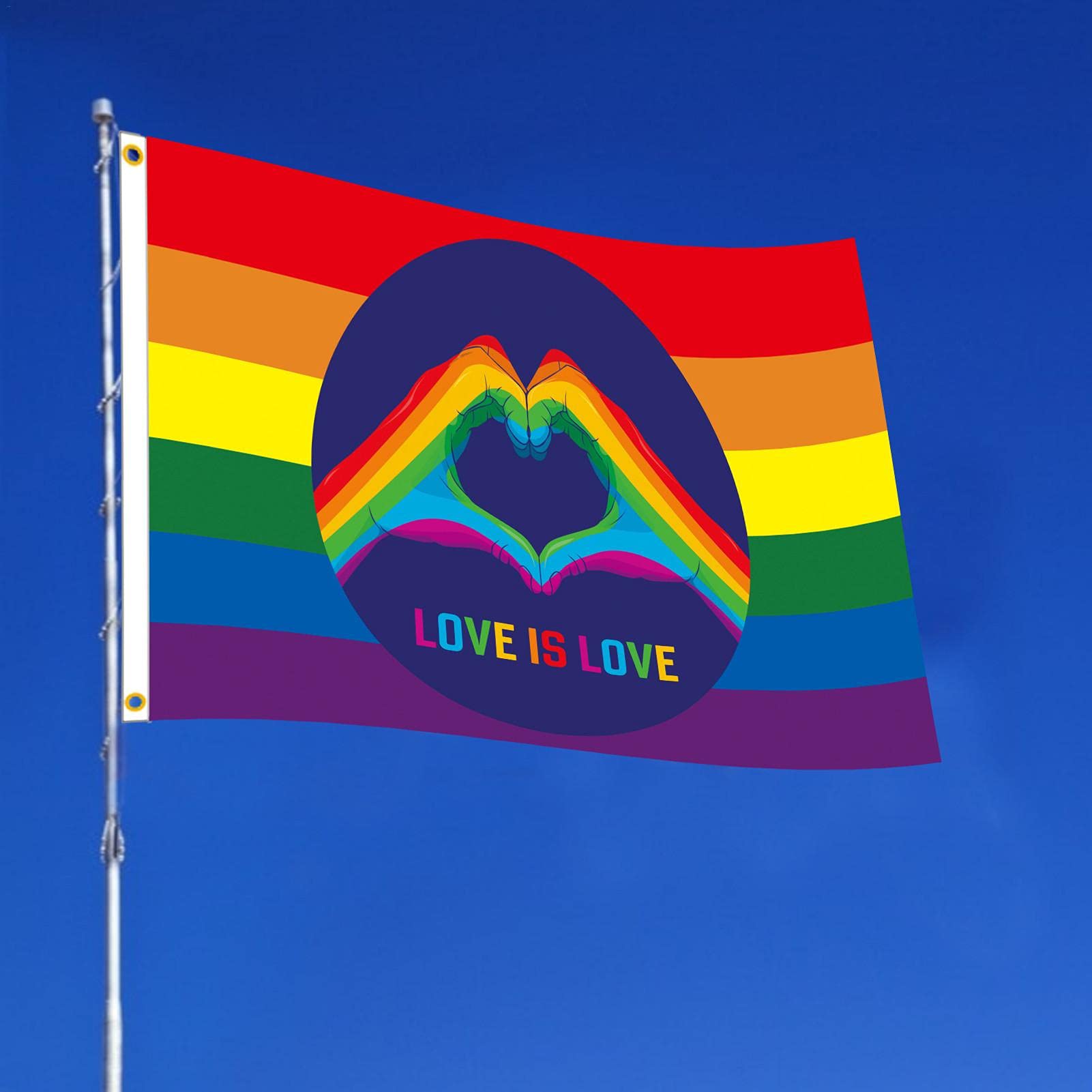 Bandiera Di Orgoglio Dell'arcobaleno Di LGBT In Una Forma Di Cuore Lesbica Gay Bisessuale Ed Elemento Alla Moda Di Progettazione 95915360 - Foto 6