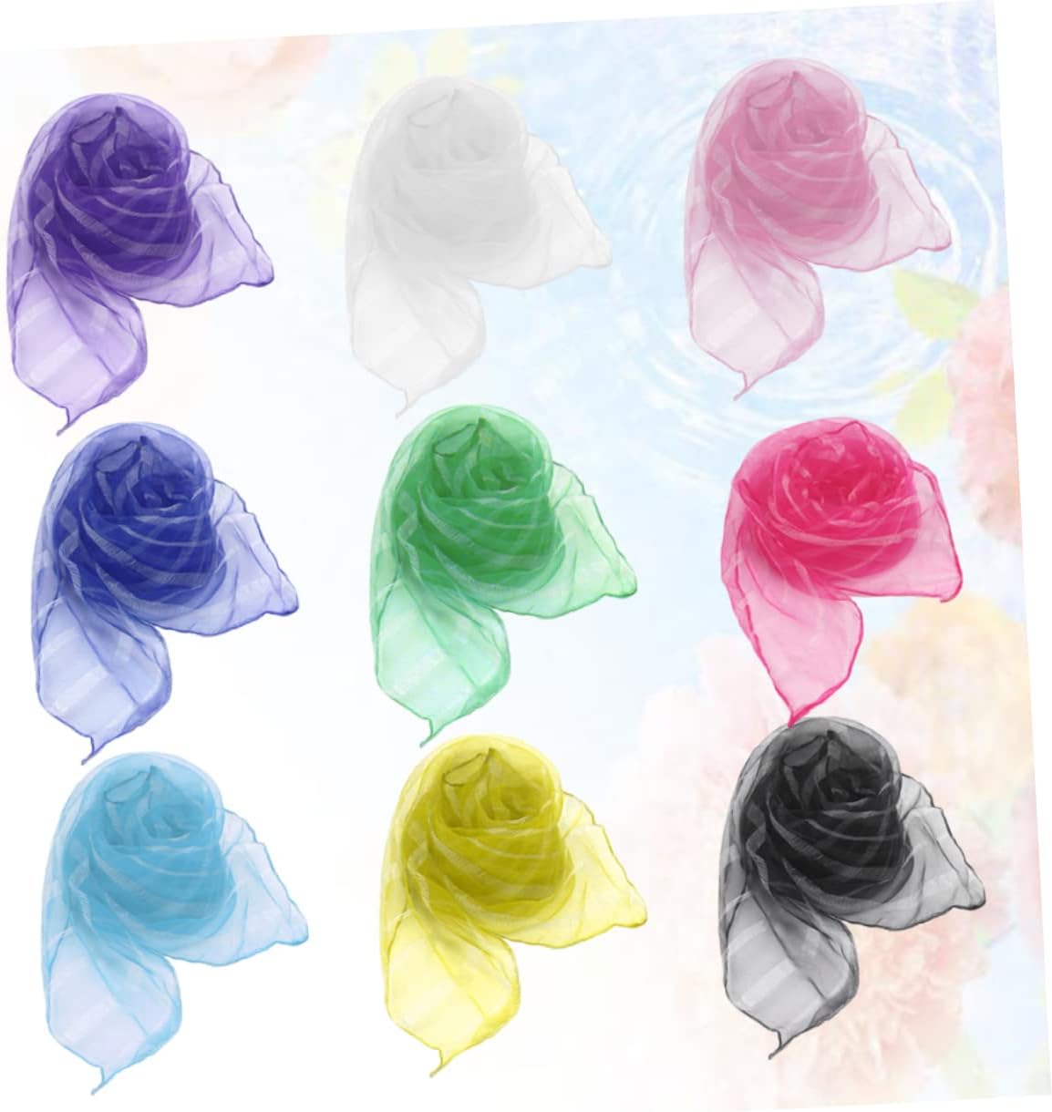 LIFKOME 20pcs Boy Girl's Square Veil Scarf Boys and Girls Nylon Dance Veil Scarf Random Color