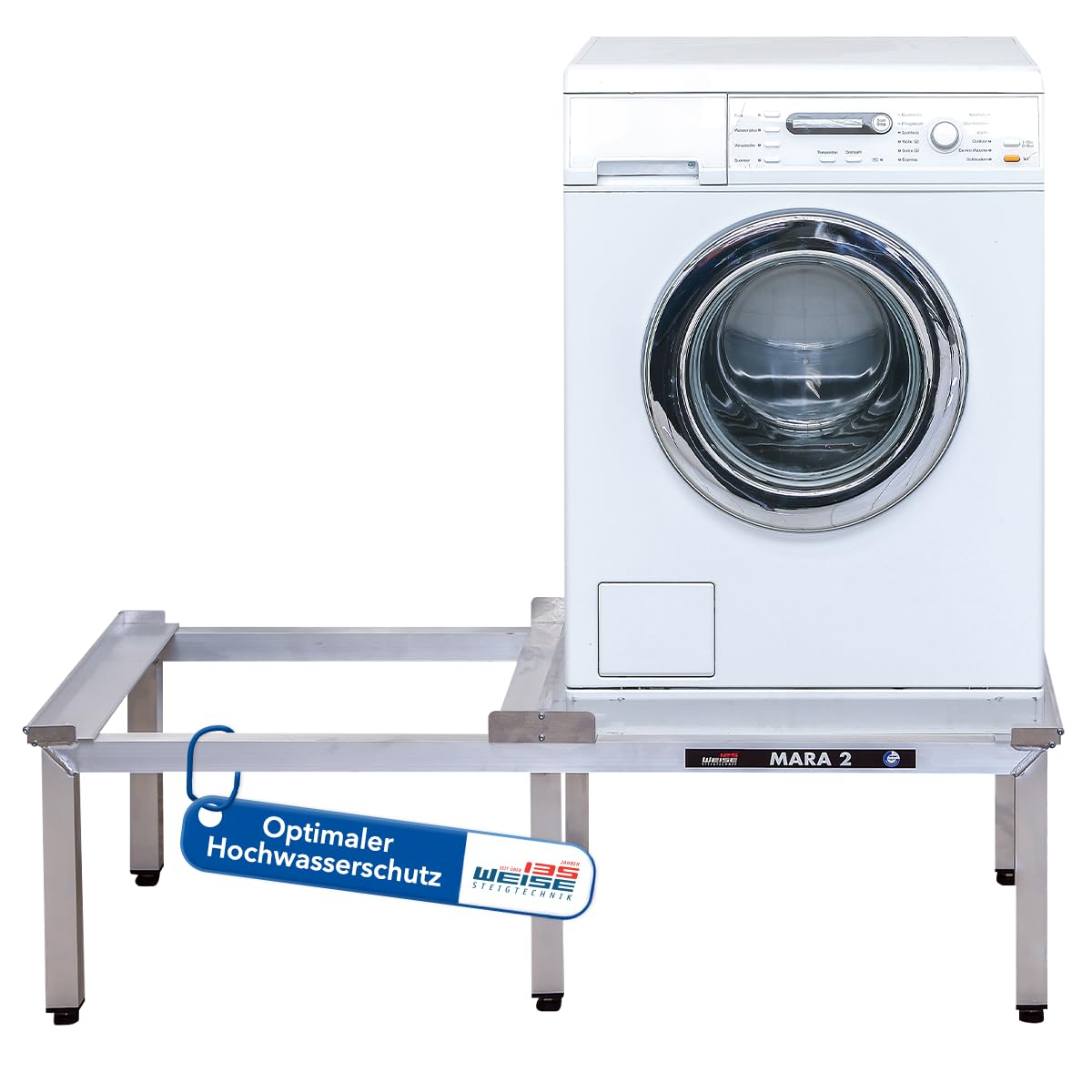 Weise MARA 2 Untergestell für Waschmaschine & Trockner, 35 cm, ohne Auszug | 6 Beine; bis 1.000 kg Tragkraft; für stark schwingende Maschinen