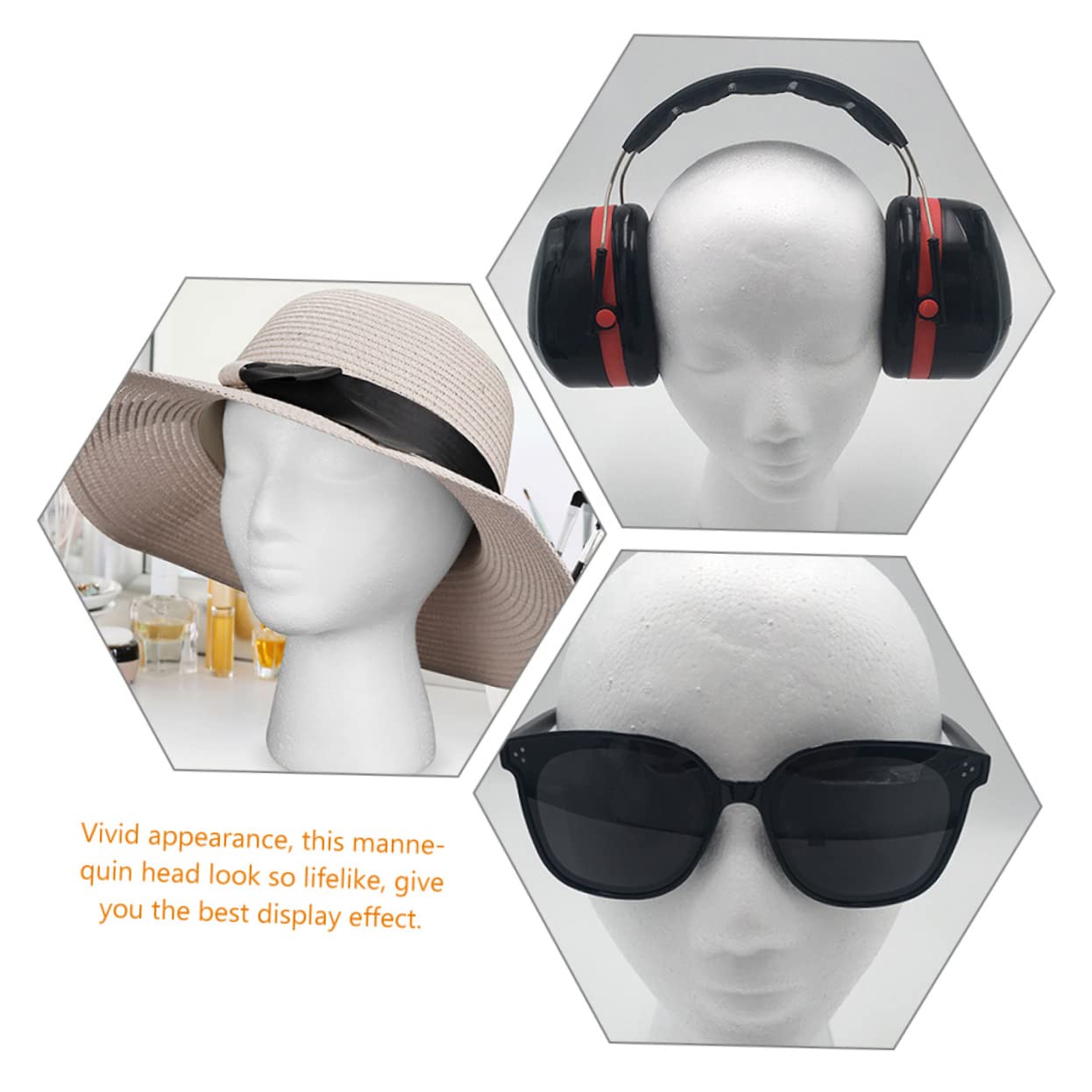 Kopfmodell Mit Ständer – 20x15x25 Cm, PVC, Für Perücken, Hüte & Make-up-Übungen