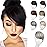 SARLA Clip in Side Bangs Extension Straight Synthetic Fake Bangs One Piece for Women Polar Silver