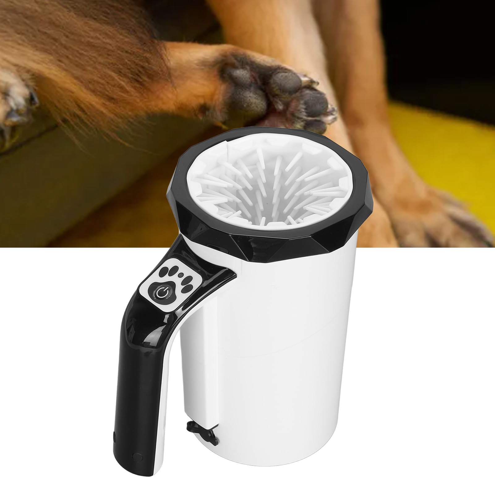 TOPINCN Limpiador Portátil para Mascotas, Depurador Recargable Multifunción para Perros, Cepillo Fácil de Limpiar (Blanco Negro)