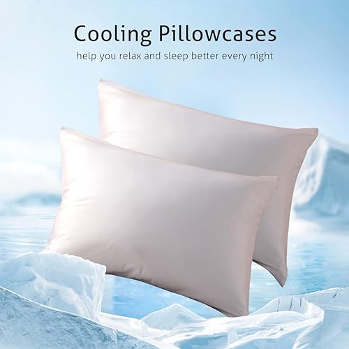 Miniatura 6 de KASENTEX Juego de 2 fundas de almohada estándar con cremallera, fundas de almohada de lujo suaves con cremallera oculta para cabello y piel, 20 x 26