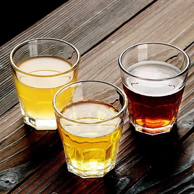 Image of VILON Premium Shot Glasses Set of 6 Heavy Base Vodka & Tequila Shot Crystal Transparent Glass (Tea Shot Glass 50ML)