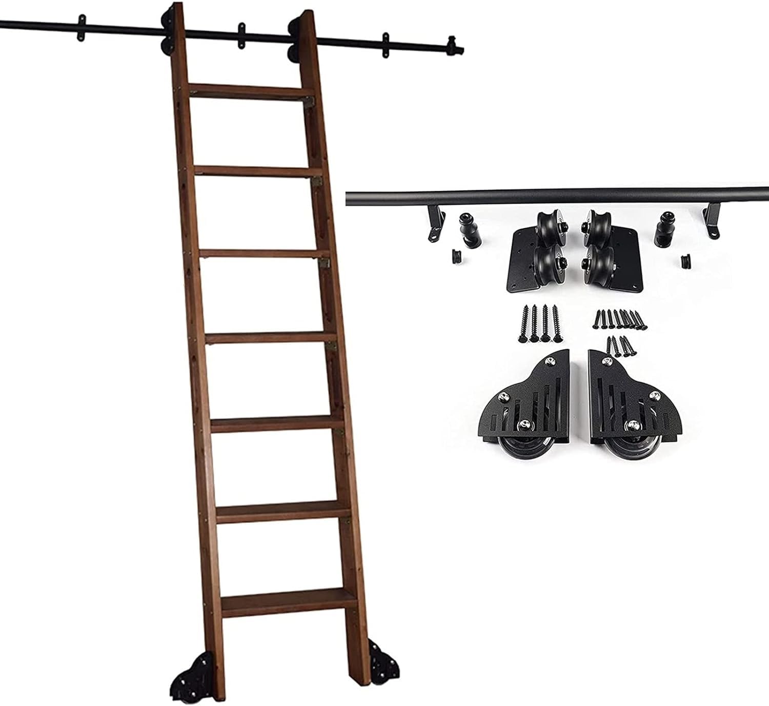 Kit de rails roulants en fer au carbone pour échelle suspendue haut de gamme