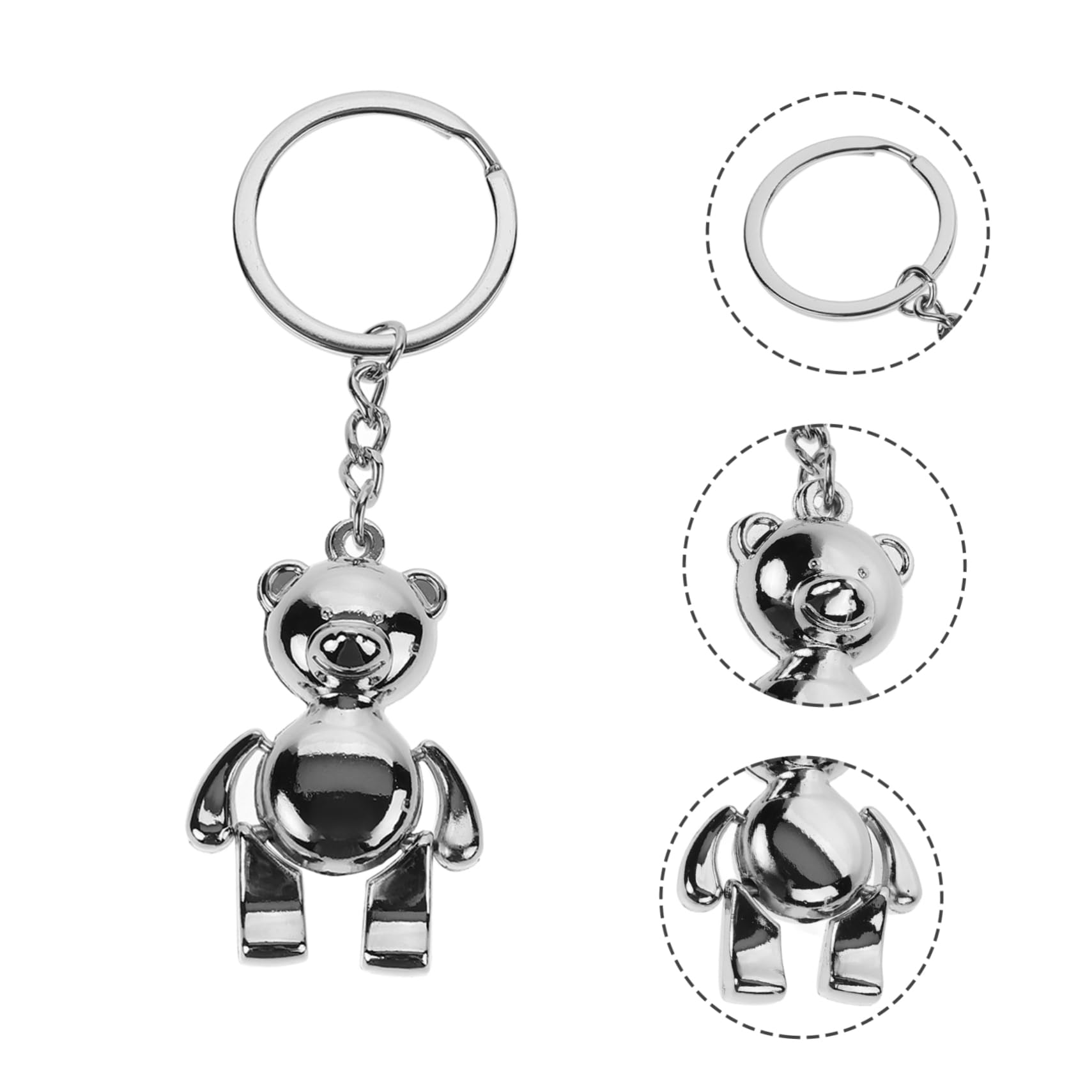 Orso Portachiavi Fascino Per La Chiave Mini Portachiavi Pendente Titolare Portachiavi Novità Simpatico Portachiavi Per Auto Portachiavi Da Boxe Lega Di Zinco Silver