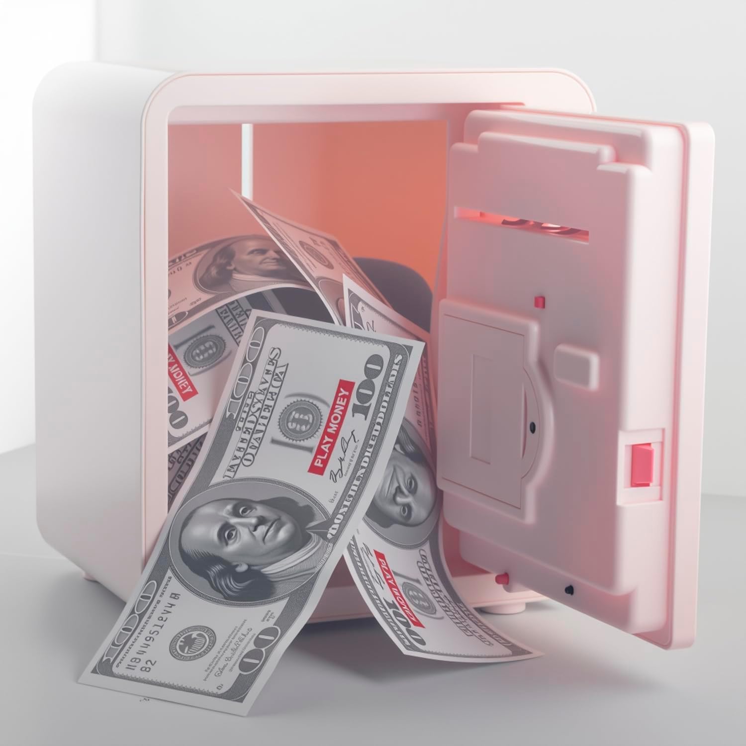 ATM Piggy Bank for Boys Girls, Toy Money Coin Banks with Password Protection, Kids Safe Money Jar for Adults with Auto Grab Bill Slot, Great Gift Toy Bank for Kids (Pink)