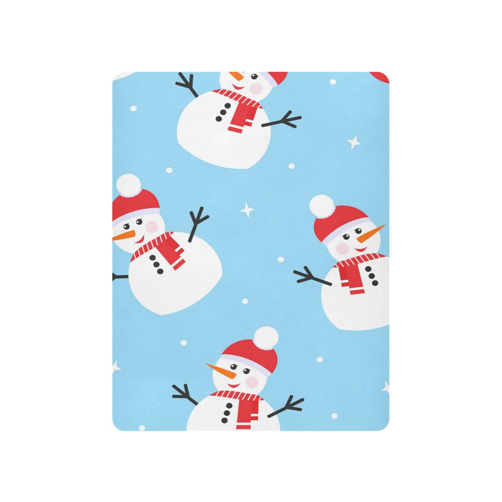Moudou Christmas Snowman Playard Sheet for Boy Girls, Soft Breathable Fitted Toddler Sheet for Standard Playard Bed Mattress, 39 x 27 x 5 Inch