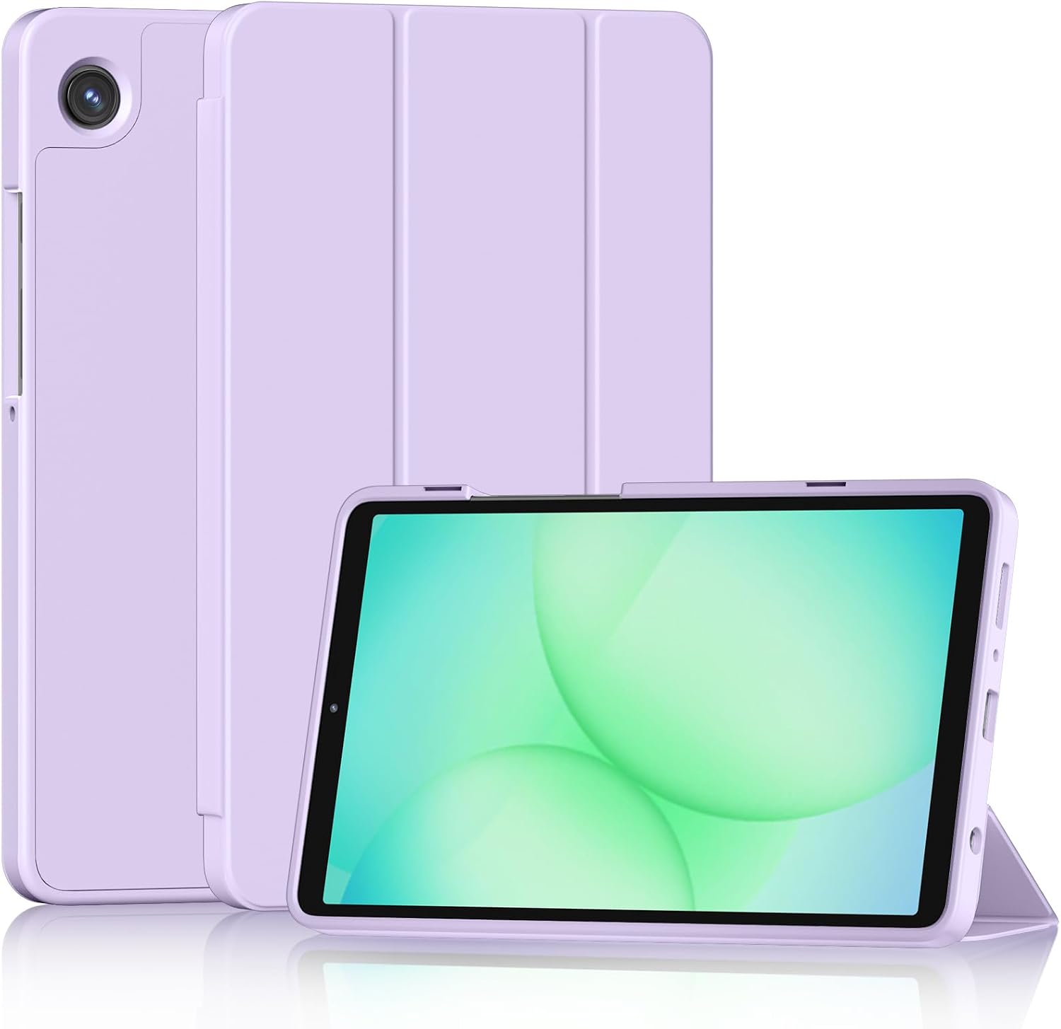 All-New Case for Galaxy Tab A11+/A9+ Plus 11 Inch 2026/2023, DJ&RPPQ Dual Angle Lightweight Trifold Stand with Soft TPU Back Case for Samsung Galaxy Tab A11 Plus/A9 Plus, Auto Wake/Sleep, Light Purple