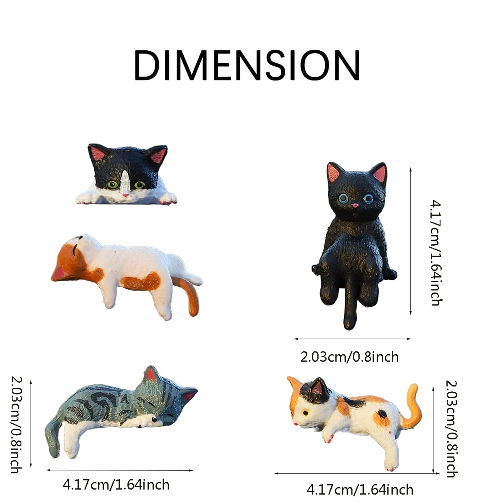 Mini Katzenfiguren, 5 Stück Kätzchen Computermonitor Deko