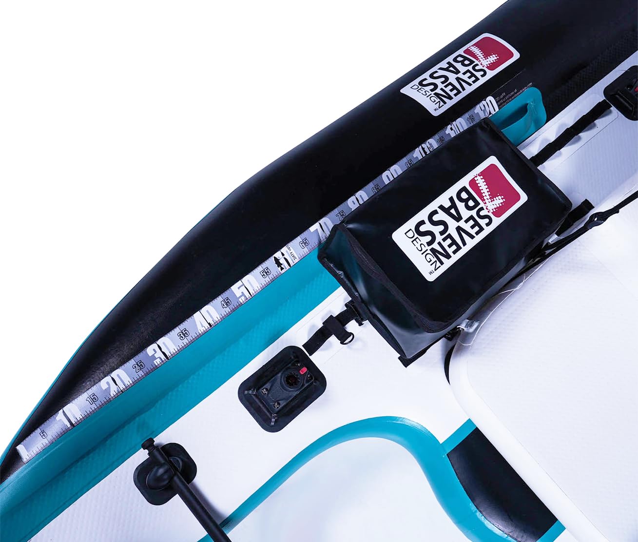 Seven Bass Flatform XL – Float Tube Drop Stitch XXL Ultra Rigide – Pêche Debout – Siège Aero-Nest – Support Moteur – 245 x 170 cm
