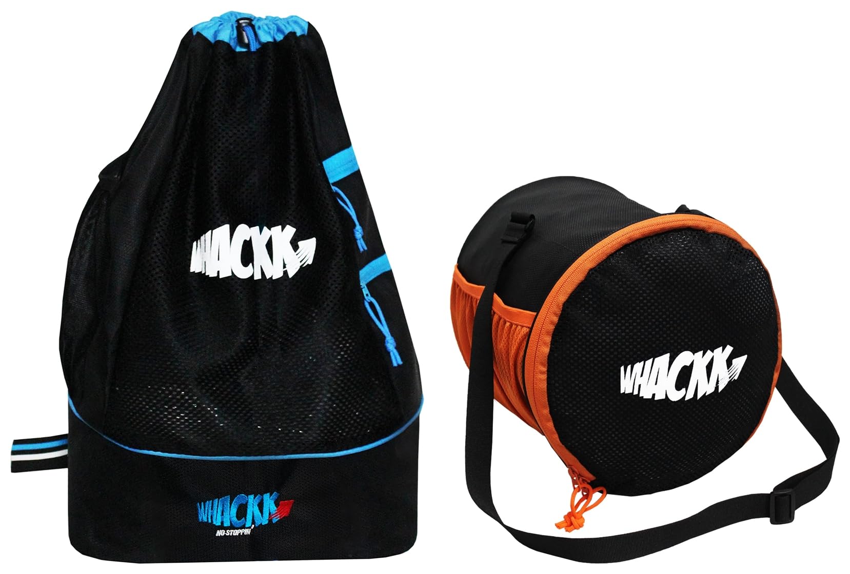 Whackk Goal Black Blue Football Bag (9108), One Size Kick Black