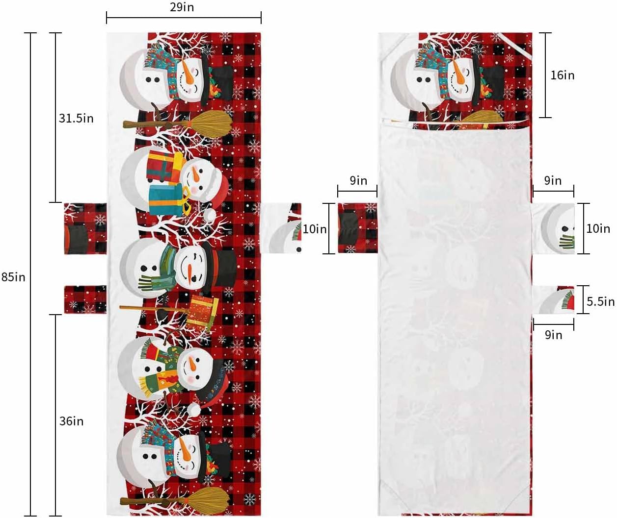 Snowman Beach Pool Patio Lounge Chaise Chair Cover Towel With Pockets,Absorbent & Quick Dry Microfiber Towel Cover Bag Summer Accessories for Sunbathing Winter Christmas Snowflake Red Rustic Plaid